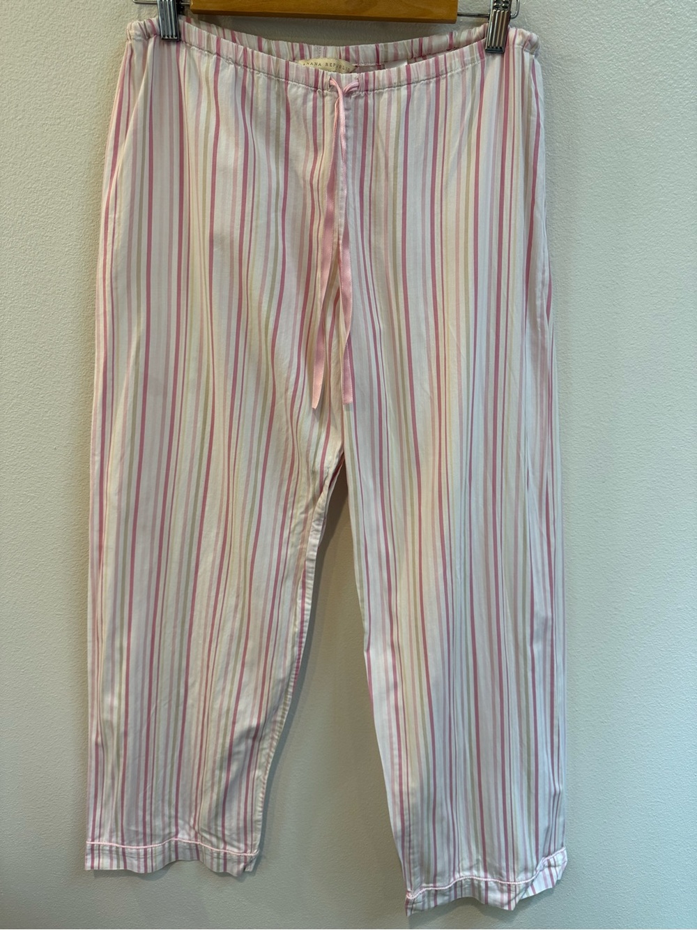 Banana Republic Pink, White Striped Cotton PJ Pants